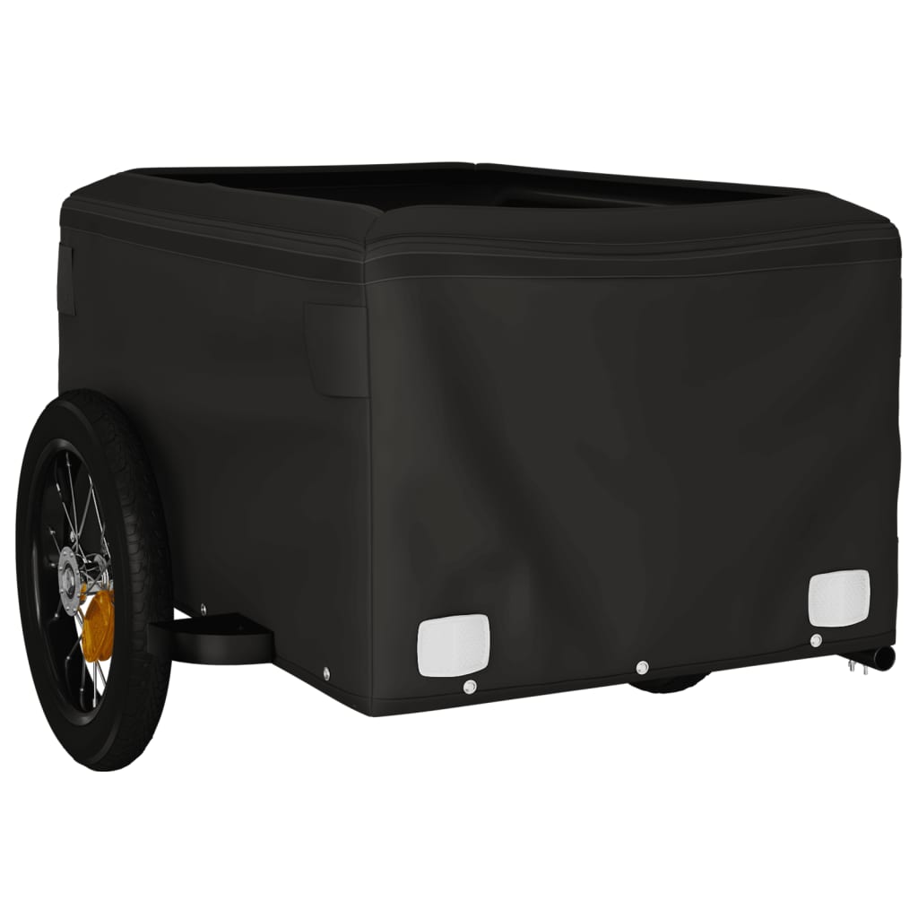 Remorque pour vélo noir et rouge 30 kg fer